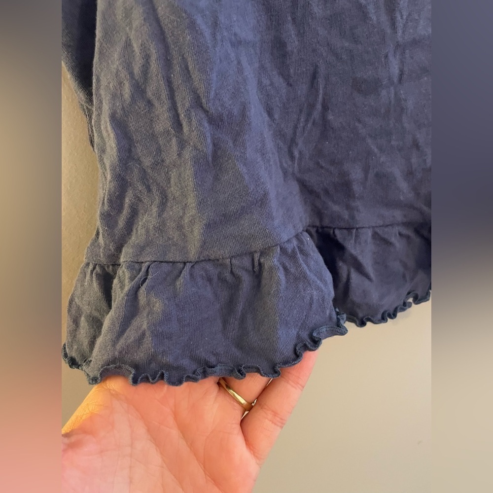 American Eagle Outfitters Dark Blue Ruffle Cropped Spaghetti Strap Tank - Picture 2 of 4